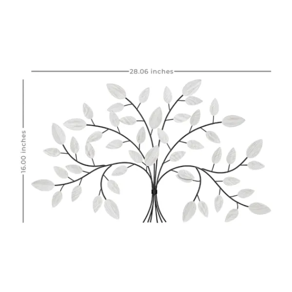 Wall Plaques-Kirkland's Home Black And White Tree Wall Sculpture Black/White