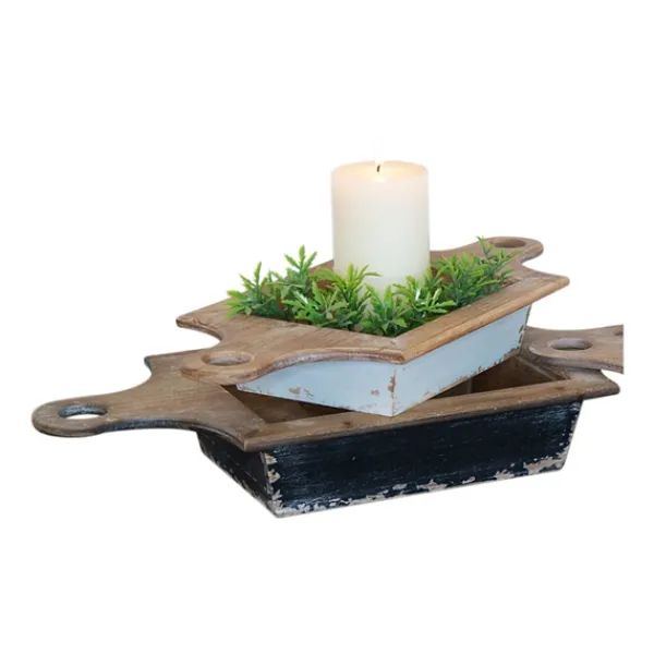 Decorative Bowls & Jars-Kirkland's Home Black And White Wooden Base Bowls, Set Of 3
