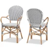 Dining Chairs-Kirkland's Home Black And White Woven Dining Chairs, Set Of 2 White/Black