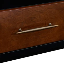 Tv Stands & Media Consoles-Kirkland's Home Black And Wood 2-Door Media Cabinet Brown