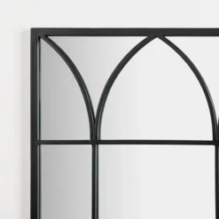 Decorative Mirrors-Kirkland's Home Black Arched Pane Wall Mirror
