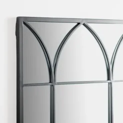 Decorative Mirrors-Kirkland's Home Black Arched Pane Wall Mirror