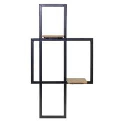 Shelves-Kirkland's Home Black Asymmetrical Geometric Wall Shelves