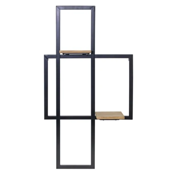 Shelves-Kirkland's Home Black Asymmetrical Geometric Wall Shelves