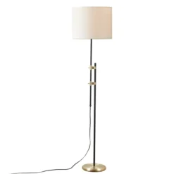Floor Lamps-Kirkland's Home Black Asymmetrical Metal Floor Lamp White