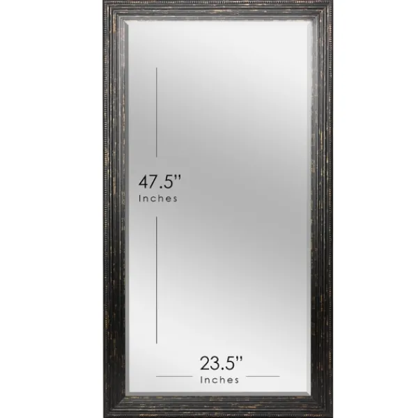 Framed Mirrors-Kirkland's Home Black Beaded Frame Beveled Wall Mirror