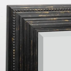 Framed Mirrors-Kirkland's Home Black Beaded Frame Beveled Vanity Wall Mirror