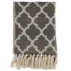 Blankets & Throws-Kirkland's Home Black Beige Fringe Geometric Throw Blanket Black/Tan