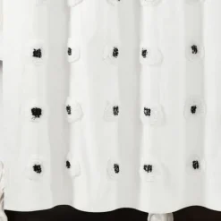 Shower Curtains-Kirkland's Home Black Boho Tufted Circles Shower Curtain Black/White
