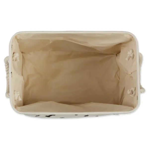 Baskets & Boxes-Kirkland's Home Black Bone And Paw Print Rectangle Pet Basket Black/White