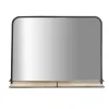 Decorative Mirrors-Kirkland's Home Black Brown Metal Shelf Horizontal Wall Mirror