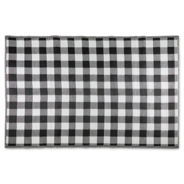 Outdoor Rugs-Kirkland's Home Black Buffalo Check Indoor/Outdoor Area Rug, 5X8 Black/White