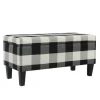 Benches & Ottomans-Kirkland's Home Black Buffalo Check Storage Bench Black/White