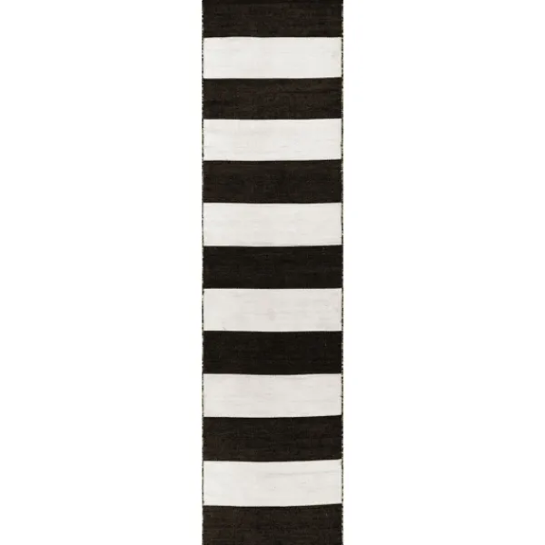 Outdoor Rugs-Kirkland's Home Black Cabana Stripe Indoor/Outdoor Runner, 2X8 Black/White