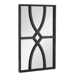Decorative Mirrors-Kirkland's Home Black Carved Wooden Frame Wall Mirrors, Set Of 2