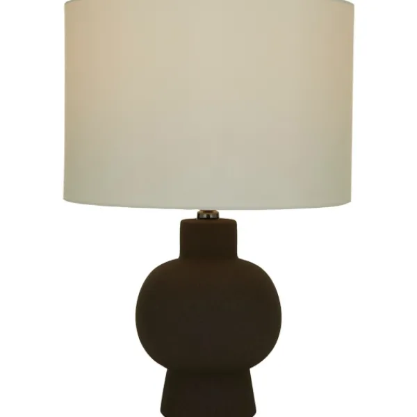 Table Lamps-Kirkland's Home Black Ceramic Hourglass Simple Small Table Lamp White