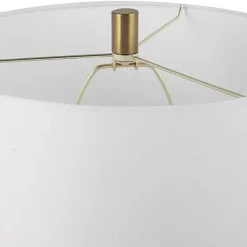 Table Lamps-Kirkland's Home Black Ceramic Ribbed Table Lamp White