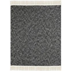 Blankets & Throws-Kirkland's Home Black Chambray Fringe Throw Black/White