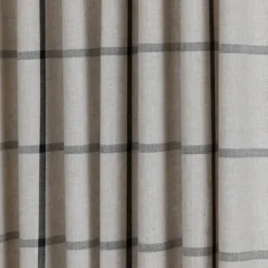 Curtains & Drapes-Kirkland's Home Black Checkered Single Curtain Panel, 84 In. Black/Tan