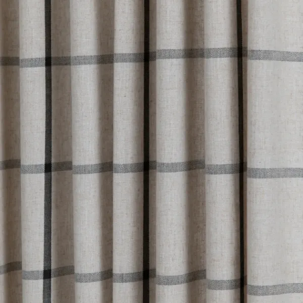 Curtains & Drapes-Kirkland's Home Black Checkered Single Curtain Panel, 84 In. Black/Tan