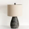 Table Lamps-Kirkland's Home Black Concrete Porter Table Lamp Ivory
