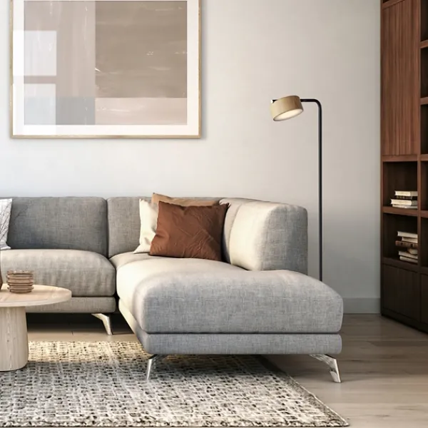 Floor Lamps-Kirkland's Home Black Contemporary Arch Task Floor Lamp Tan