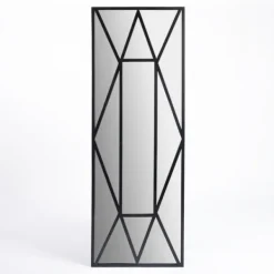 Decorative Mirrors-Kirkland's Home Black Cross Pane Leaner Mirror