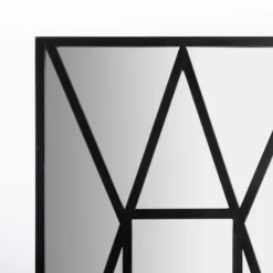 Decorative Mirrors-Kirkland's Home Black Cross Pane Leaner Mirror