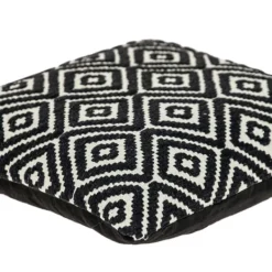 Pillows-Kirkland's Home Black Diamond Cotton Throw Pillow Black/White