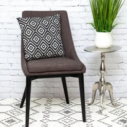 Pillows-Kirkland's Home Black Diamond Cotton Throw Pillow Black/White