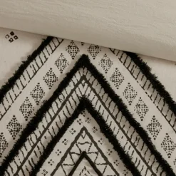 Comforters-Kirkland's Home Black Diamond 3-Pc. Full/Queen Comforter Set Black/Ivory