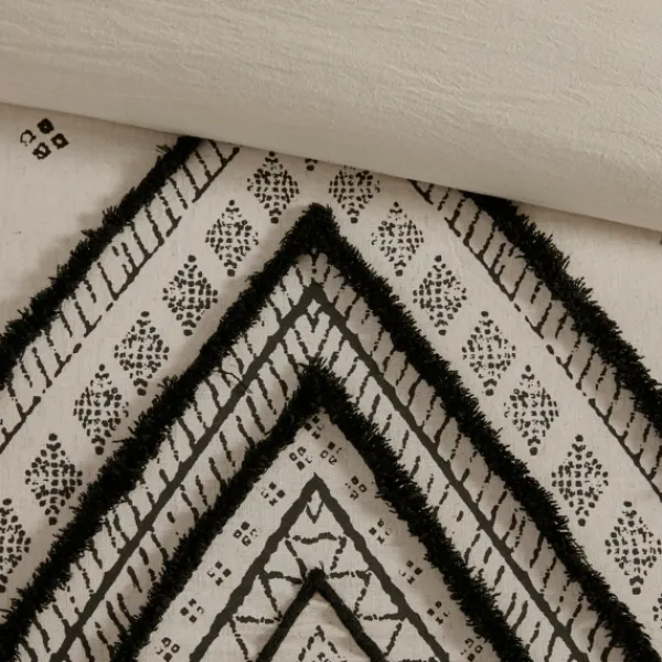 Comforters-Kirkland's Home Black Diamond 3-Pc. Full/Queen Comforter Set Black/Ivory