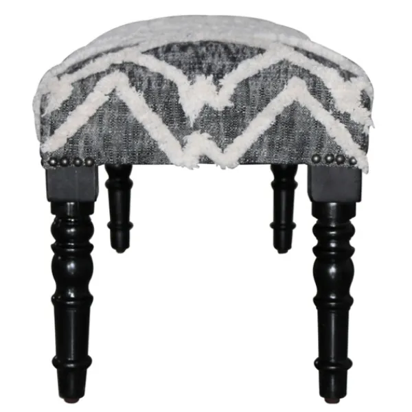 Benches & Ottomans-Kirkland's Home Black Diamond Tufted Modern Bench Gray/White