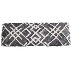 Benches & Ottomans-Kirkland's Home Black Diamond Tufted Modern Bench Gray/White
