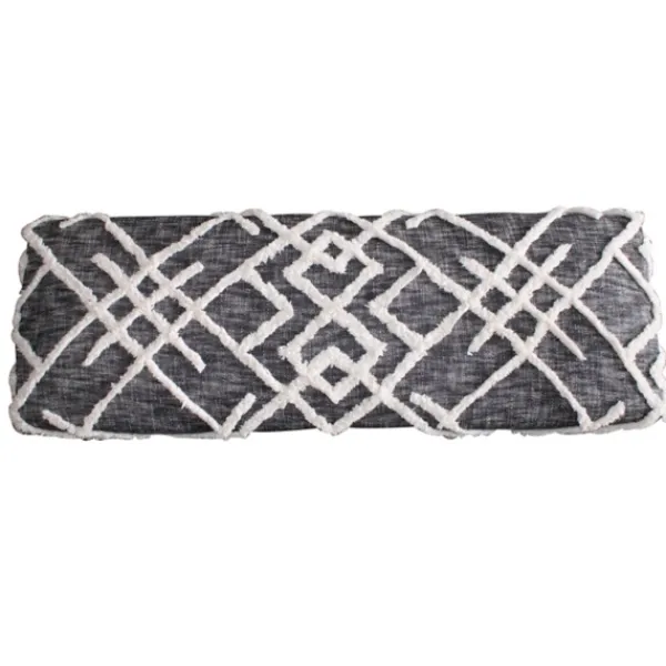 Benches & Ottomans-Kirkland's Home Black Diamond Tufted Modern Bench Gray/White