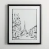 Framed Art-Kirkland's Home Black Eiffel Tower Sketch Framed Art Print White/Black