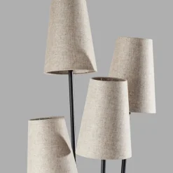 Floor Lamps-Kirkland's Home Black Enoki 4-Arm Asymmetrical Floor Lamp Black/Tan