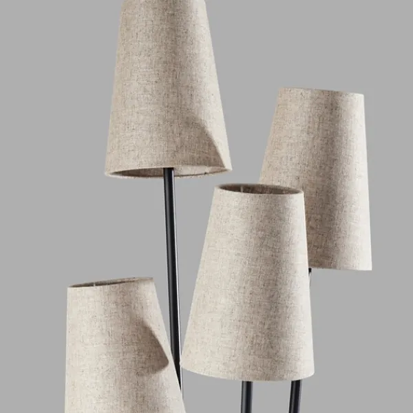 Floor Lamps-Kirkland's Home Black Enoki 4-Arm Asymmetrical Floor Lamp Black/Tan