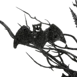 Wreaths-Kirkland's Home Black Fern Swirl Bats Halloween Wreath