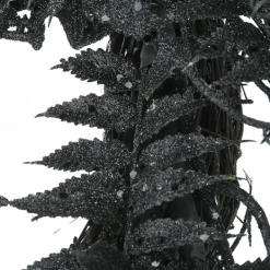 Wreaths-Kirkland's Home Black Fern Swirl Bats Halloween Wreath