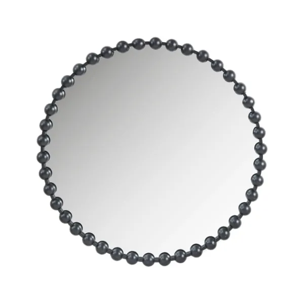 Decorative Mirrors-Kirkland's Home Black Foiled Beaded Wall Mirror, 36 In.