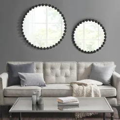 Decorative Mirrors-Kirkland's Home Black Foiled Beaded Wall Mirror, 36 In.