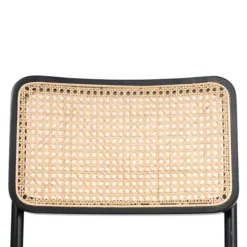Dining Chairs-Kirkland's Home Black Framed Woven Cane Dining Chairs, Set Of 2 Tan/Black