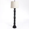 Floor Lamps-Kirkland's Home Black Geometric Floor Lamp Tan