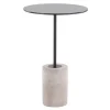 Accent & End Tables-Kirkland's Home Black Glass And Concrete Round Accent Table