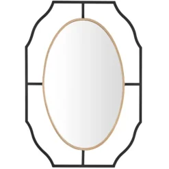 Decorative Mirrors-Kirkland's Home Black Gold Scalloped Oval Frame Wall Mirror