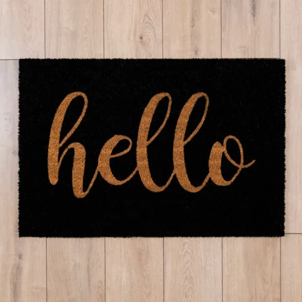 Doormats-Kirkland's Home Black Hello Doormat Black/Tan