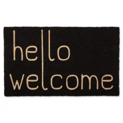 Doormats-Kirkland's Home Black Hello Welcome Doormat Black/Tan