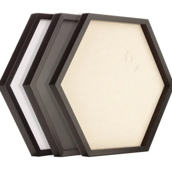 Memo & Chalkboards-Kirkland's Home Black Hexagon Chalkboard 3-Pc. Wall Decoration Set Black/White/Tan