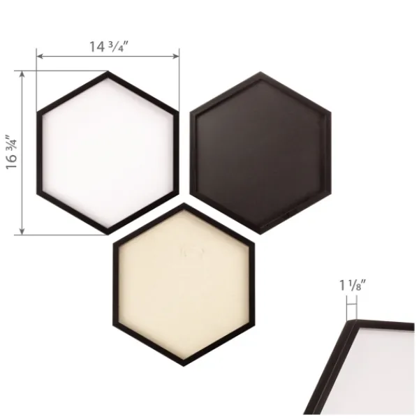 Memo & Chalkboards-Kirkland's Home Black Hexagon Chalkboard 3-Pc. Wall Decoration Set Black/White/Tan